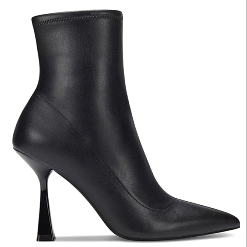 New w/Box Bar III Olevia Black Faux Leather Side-Zip Pointy-Toe Ankle Dress Boot - Picture 6 of 6